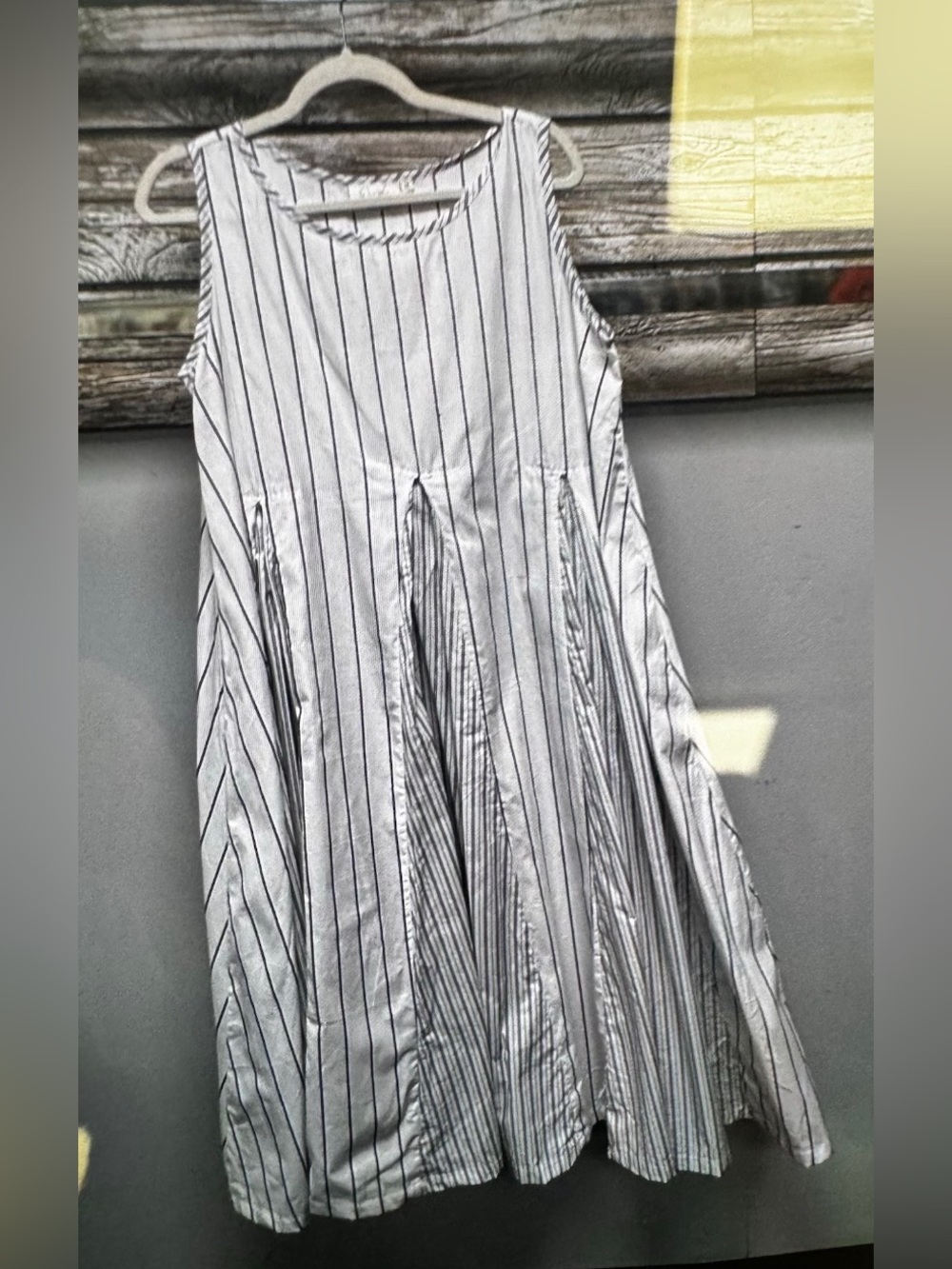 Classic White and Navy Striped A-Line dress
